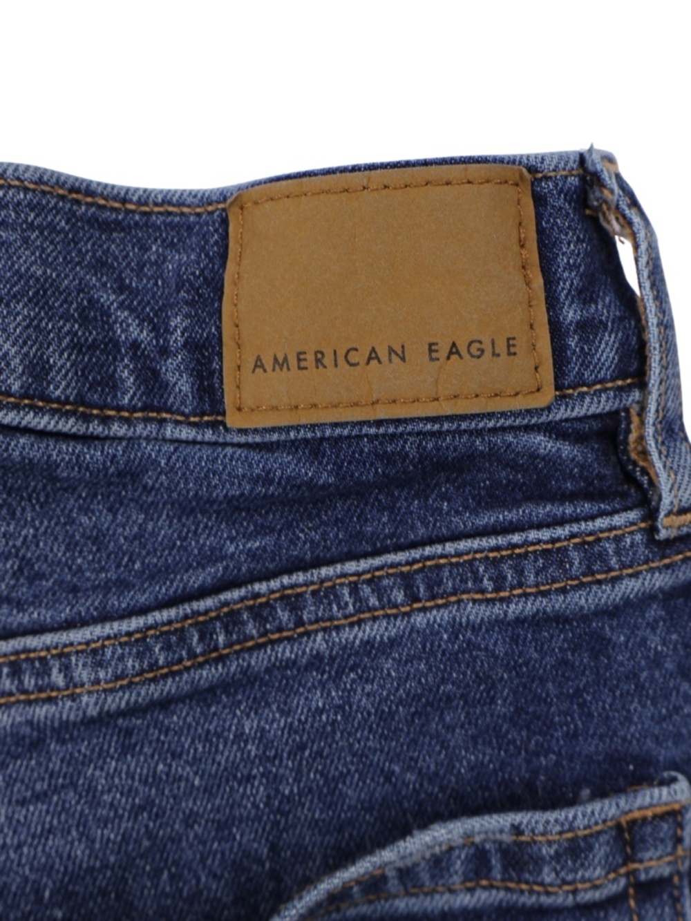 American Eagle Relaxed Denim Shorts Size 6 High Rise Raw Hem Blue Jean Shorts - Picture 8 of 8